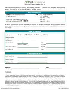 Edit MedPro Disposal Payment Authorization Form