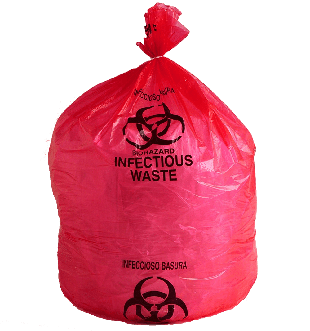 Infectious Waste Must Disposed Trash Bag Red Hospitals Biohazard